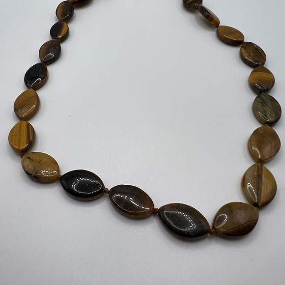 TIGER Eye Oval Brown Stone‎ Necklace - Picture 8 of 11